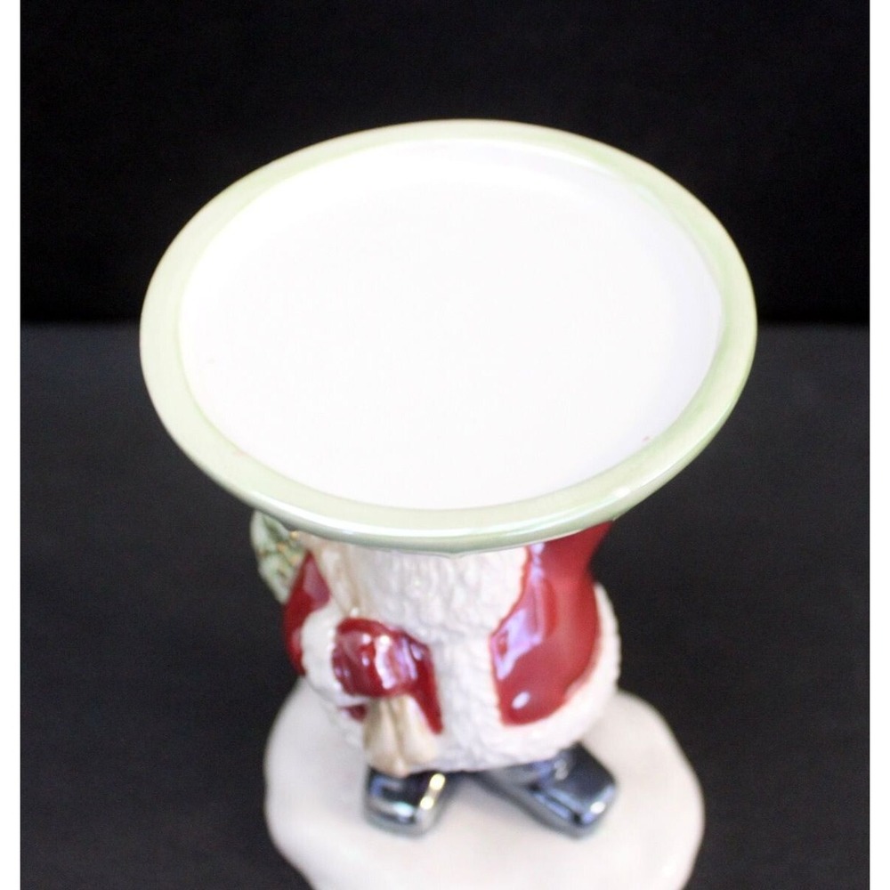 Vtg Avon Santa Claus Christmas Holiday Pillar Candle Holder Cookie Plate Core - Picture 2 of 4